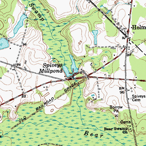 Topographic Map of Spiveys Millpond Dam D-3601, SC