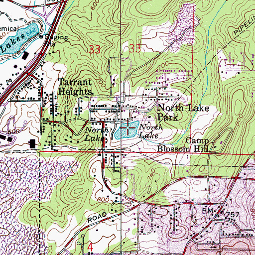 Topographic Map of North Lake, AL