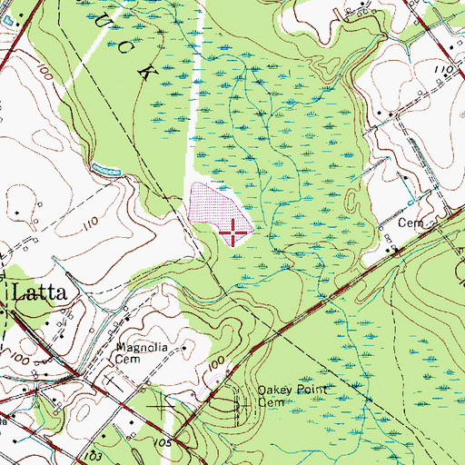 Topographic Map of Latta Logan Pond Dam D-3604, SC