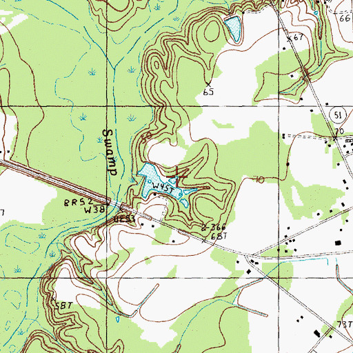 Topographic Map of J H Holliday Pond, SC