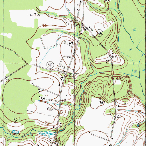 Topographic Map of J G Holliday Pond, SC