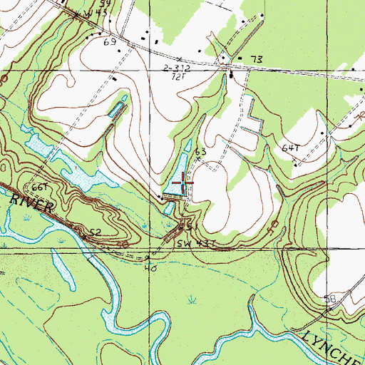Topographic Map of Richard Holliday Pond Dam D-3576, SC