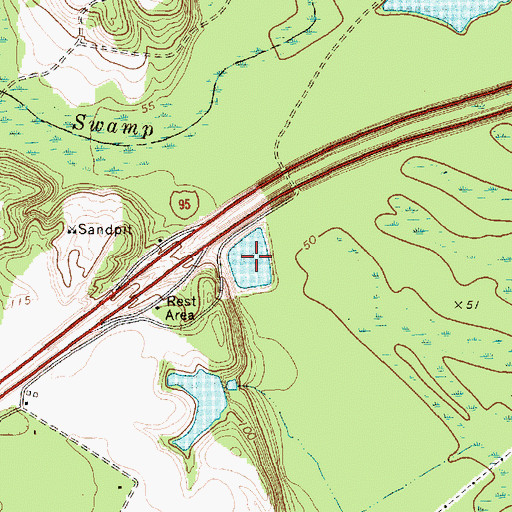 Topographic Map of I 95 Rest Area Lagoon, SC