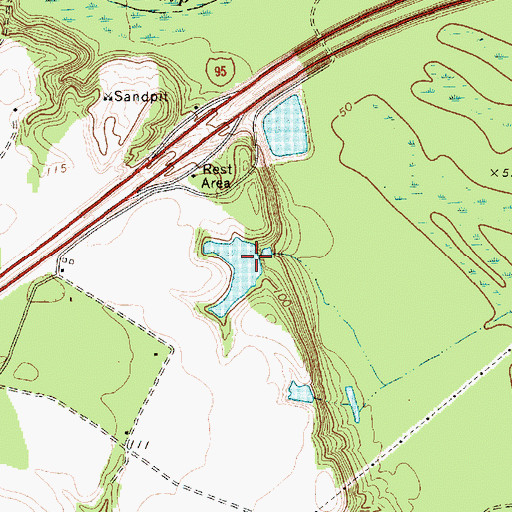 Topographic Map of Lanford Pond Dam D-3559, SC