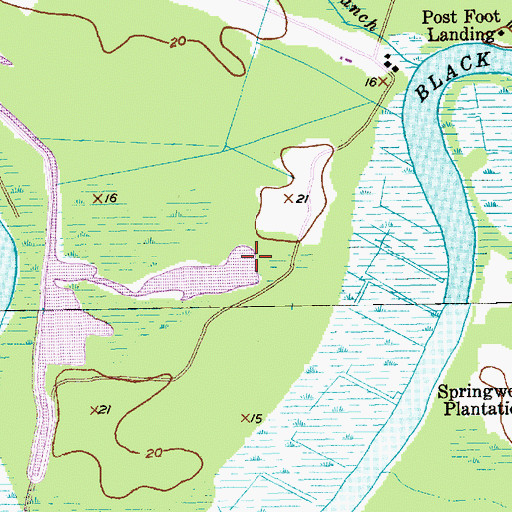 Topographic Map of Black River House Two Pond Dam D-3590, SC