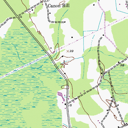 Topographic Map of Brown Pond Dam D-3628, SC