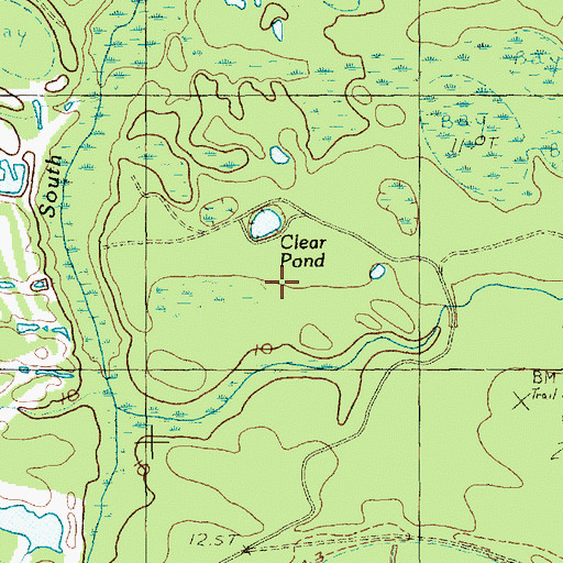Topographic Map of Myrtle Beach National North Pond, SC