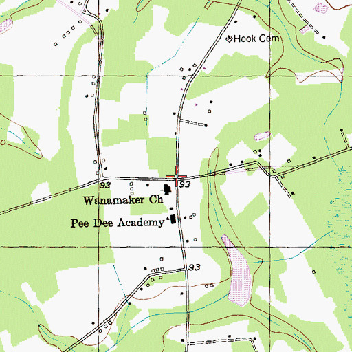 Topographic Map of Mears Pond, SC