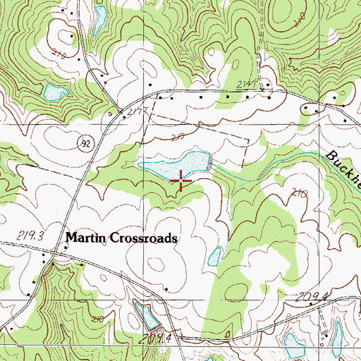 Topographic Map of South Carolina Noname 30021 D-3014 Dam, SC