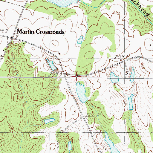 Topographic Map of South Carolina Noname 30023 D-3010 Dam, SC