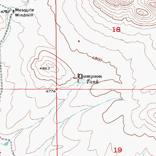 Topographic Map of Thompson Tank, AZ