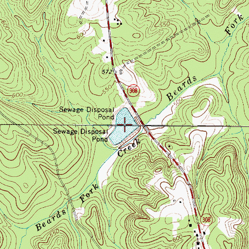 Topographic Map of Waste Stabilization 308 Pond, SC