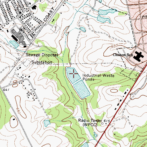 Topographic Map of Waste Thornwell Pond One, SC
