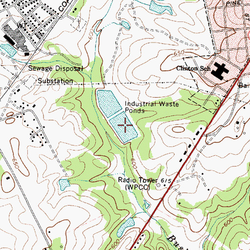 Topographic Map of Waste Stabilization Thornwell Number Two Pond, SC