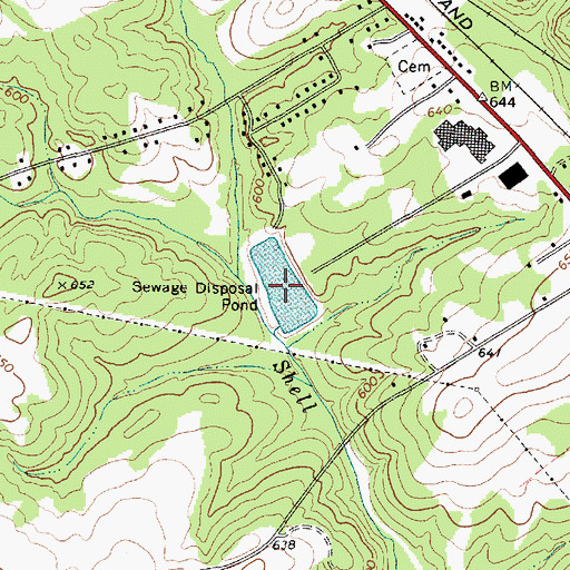 Topographic Map of Industrial Waste Pond, SC