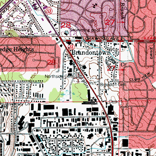 Topographic Map of Northside Cemetery, AL