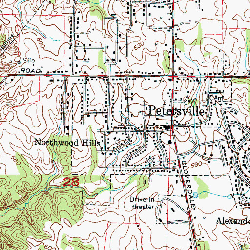 Topographic Map of Northwood Hills, AL