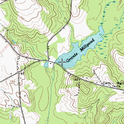 Topographic Map of Grants Mill Pond Dam D-3429, SC