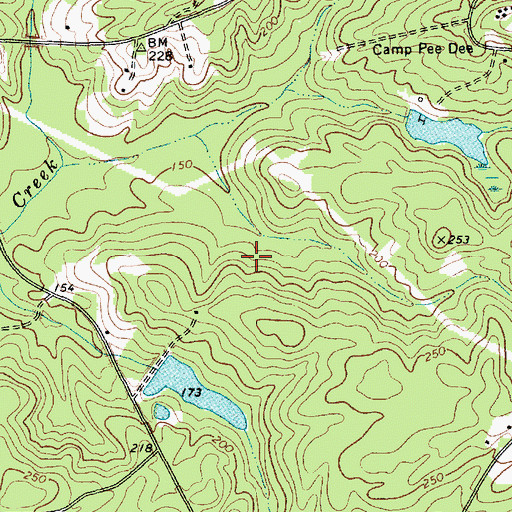 Topographic Map of Camp Sandy Ridge Pond Dam D-3433, SC
