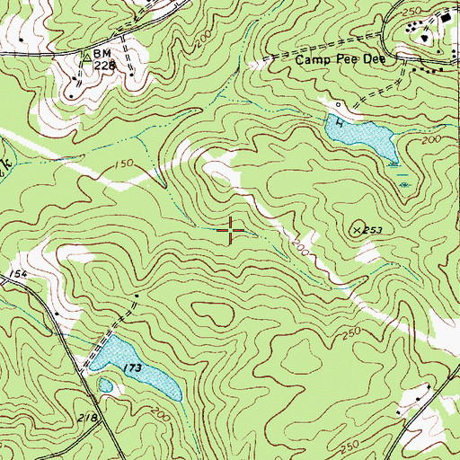 Topographic Map of Camp Sandy Ridge Pond, SC