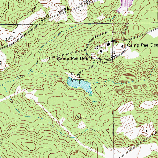 Topographic Map of Camp Pee Dee Pond Number One Dam D-3434, SC