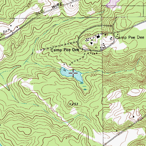 Topographic Map of Camp Pee Dee Pond Number One, SC