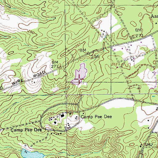 Topographic Map of Camp Pee Dee Pond Number Two Dam D-3435, SC