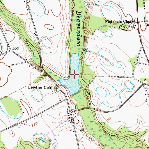 Topographic Map of Adams Pond, SC
