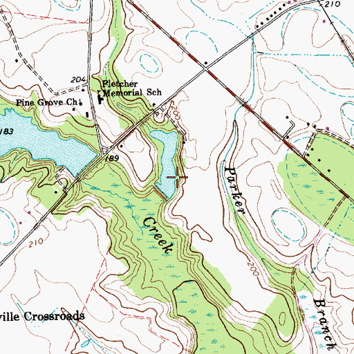 Topographic Map of Carraway Pond Dam D-3447, SC
