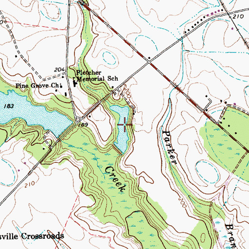 Topographic Map of Carraway Pond, SC