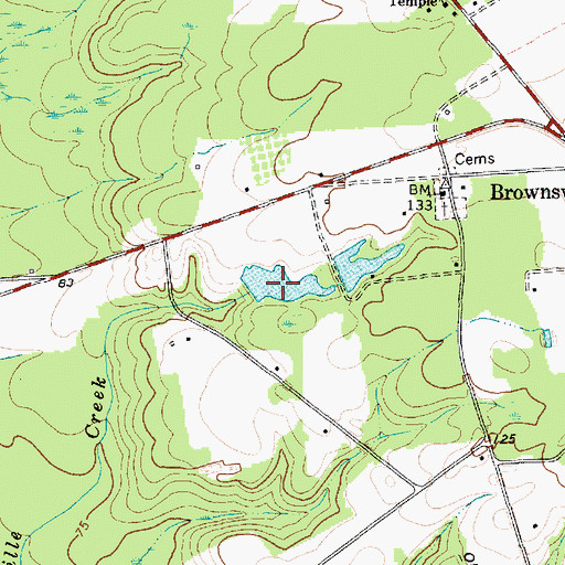 Topographic Map of Canal Industries Pond Dam D-2950, SC