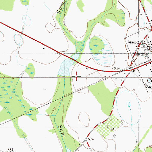 Topographic Map of South Carolina Noname 38071 D-3777 Dam, SC