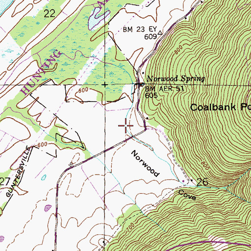 Topographic Map of Norwood Cove, AL