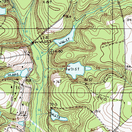 Topographic Map of Woodland Pond Dam D-3698, SC