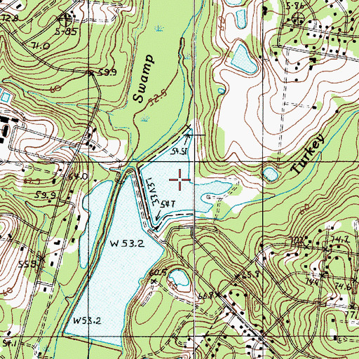 Topographic Map of Wannamaker Catfish Ponds, SC