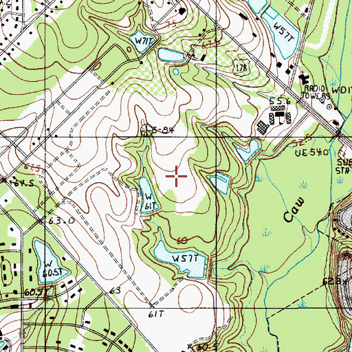 Topographic Map of Caw Caw Pond Dam D-3737, SC