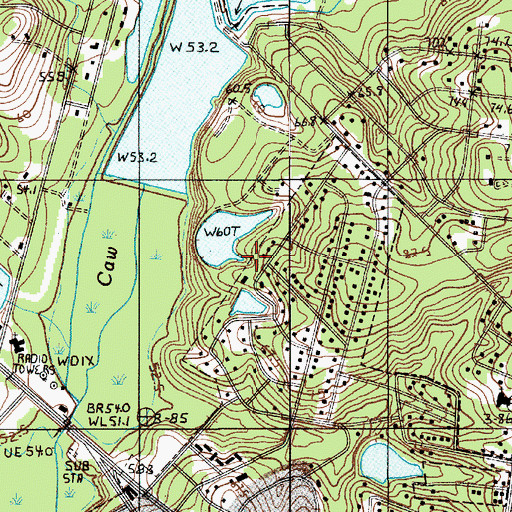 Topographic Map of Fannings Pond Dam D-3740, SC
