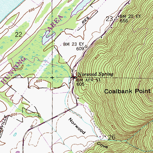 Topographic Map of Norwood Spring, AL