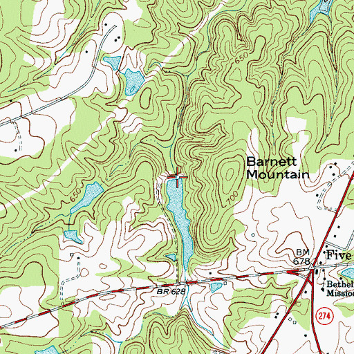Topographic Map of Ford Pond Dam D-3675, SC
