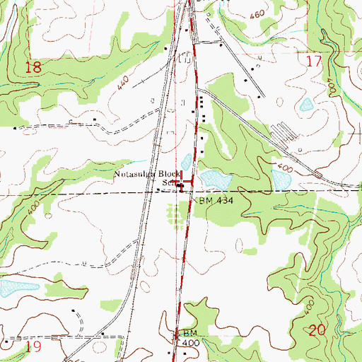 Topographic Map of Notasulga Block School, AL