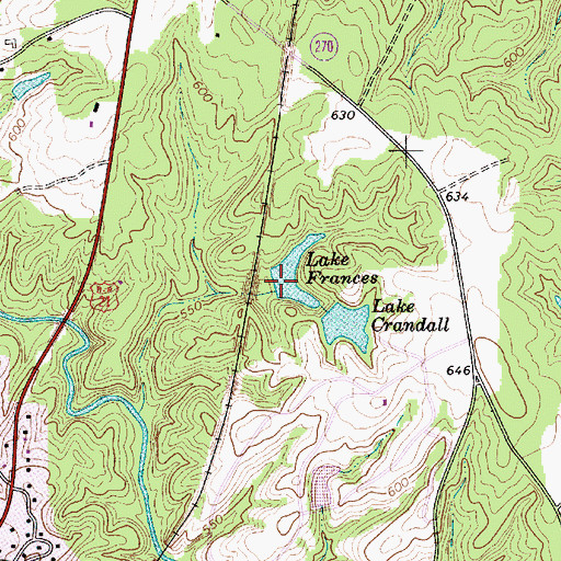 Topographic Map of Lake Frances Dam D-3647, SC