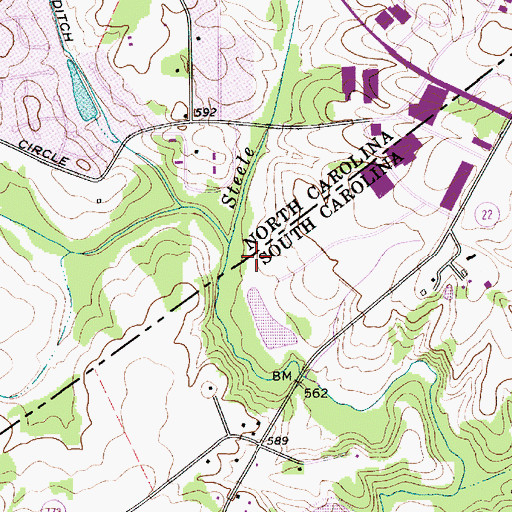 Topographic Map of Creech Pond, SC