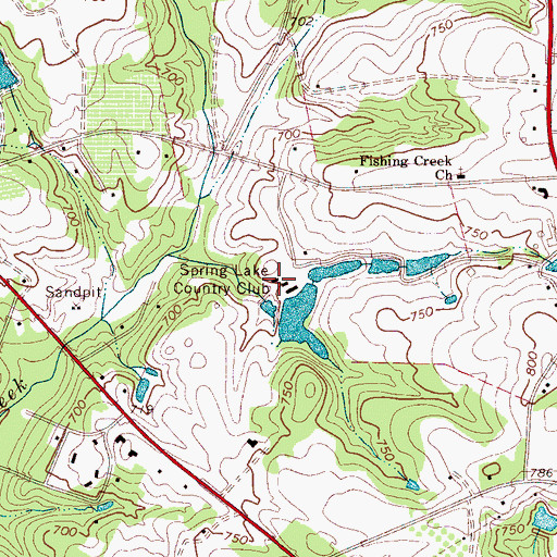 Topographic Map of Spring Lake Country Club Dam D-1226, SC