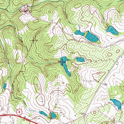 Topographic Map of Warlick Pond Dam D-3641, SC