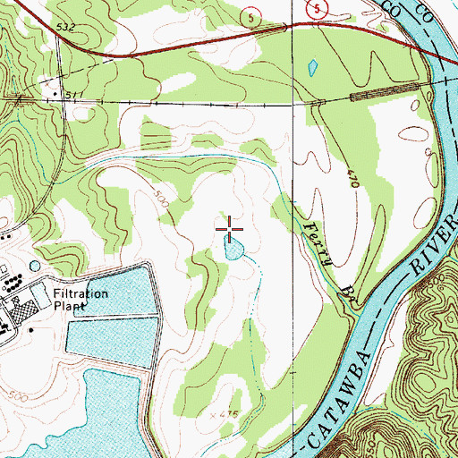 Topographic Map of South Carolina Noname 46033 D-3656 Dam, SC