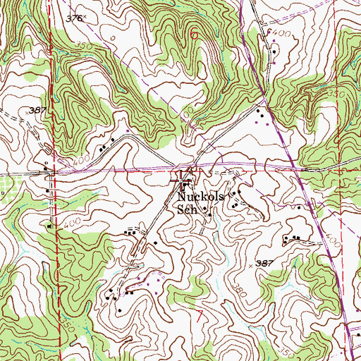 Topographic Map of Nuckols School, AL