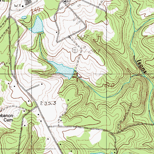 Topographic Map of Sparten Grain Pond Dam D-3381, SC