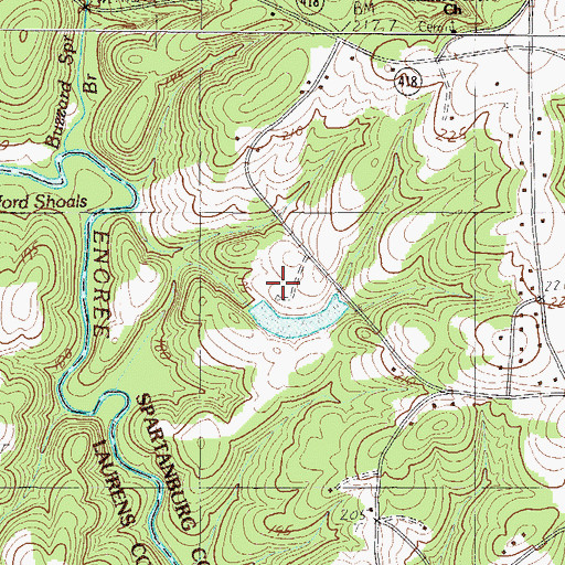 Topographic Map of M H Martin Pond Dam D-3386, SC