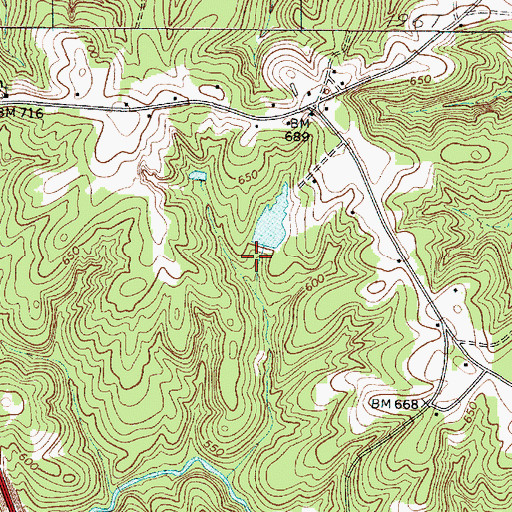 Topographic Map of W H Tiller Junior Pond Dam D-3388, SC