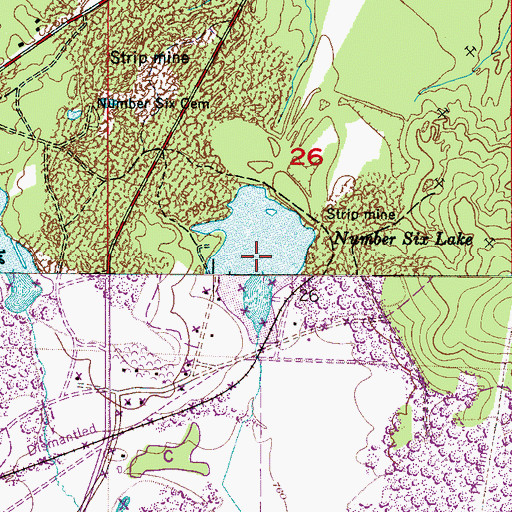 Topographic Map of Number Six Lake, AL
